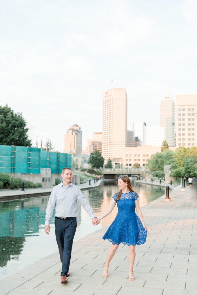 The Canal Walk in Indianapolis is one of the best engagement photo locations in Indianapolis