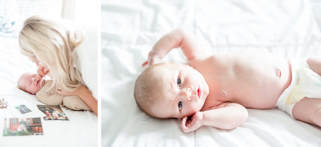 Kaitlin Mendoza, a Carmel newborn photographer, photographs Baby Brooks lifestyle newborn photos