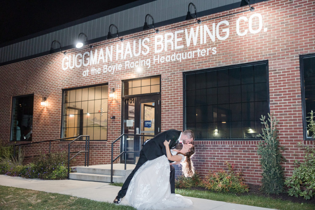 Wedding at Guggman Haus Brewing in Indianapolis and White River State Park photographed Kaitlin Mendoza Photography, a Carmel wedding photographer