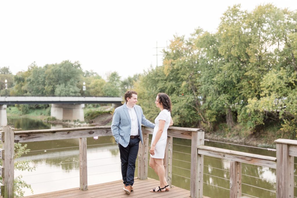 Engagement Photos in Downtown Noblesville, Indiana by Carmel wedding photographer Kaitlin Mendoza Photography