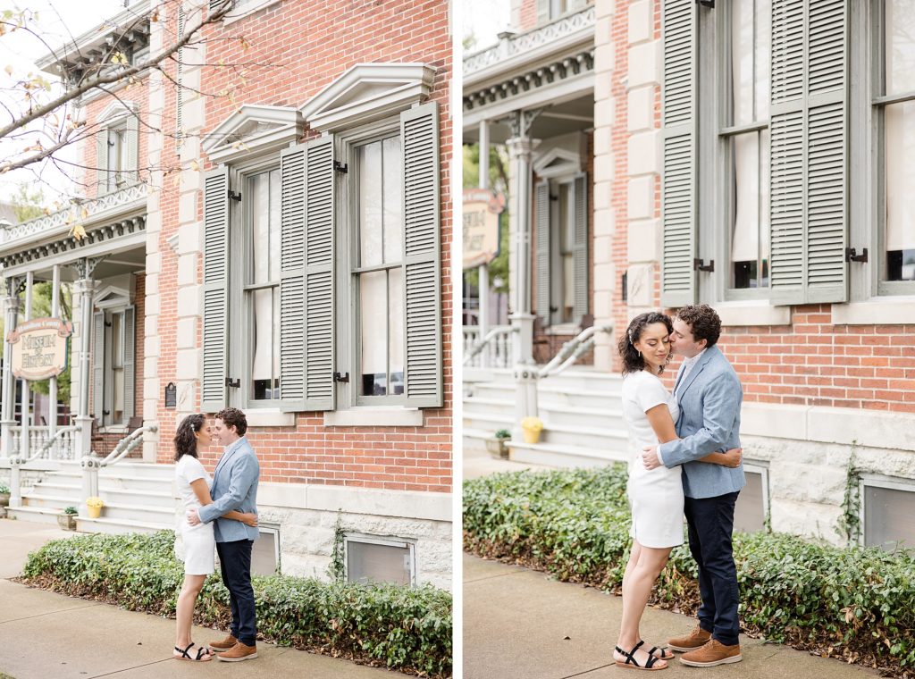 Engagement Photos in Downtown Noblesville, Indiana by Carmel wedding photographer Kaitlin Mendoza Photography