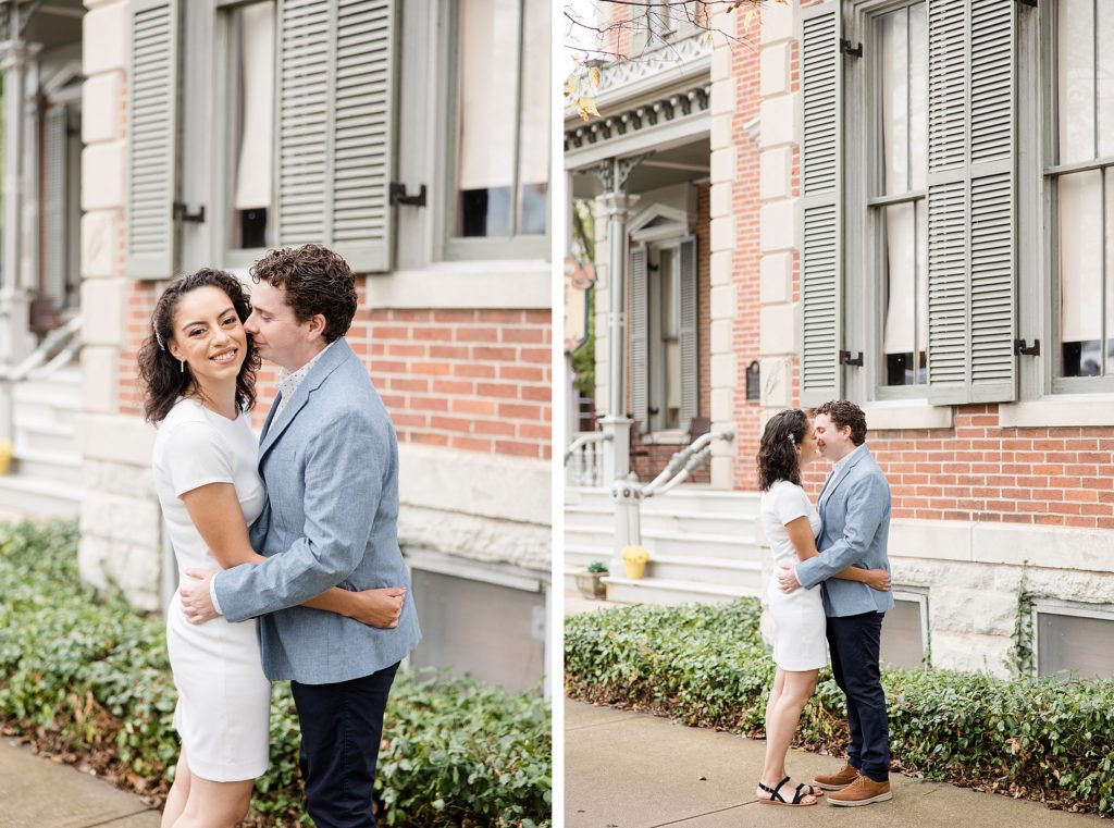 Engagement Photos in Downtown Noblesville, Indiana by Carmel wedding photographer Kaitlin Mendoza Photography