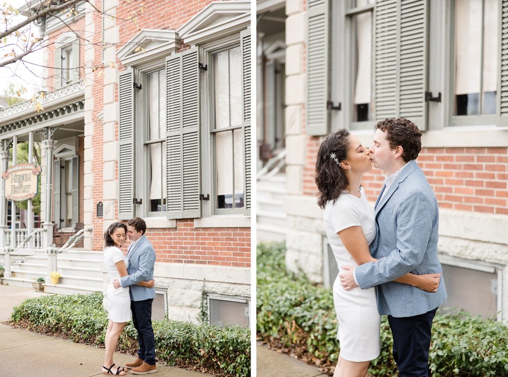 Engagement Photos in Downtown Noblesville, Indiana by Carmel wedding photographer Kaitlin Mendoza Photography