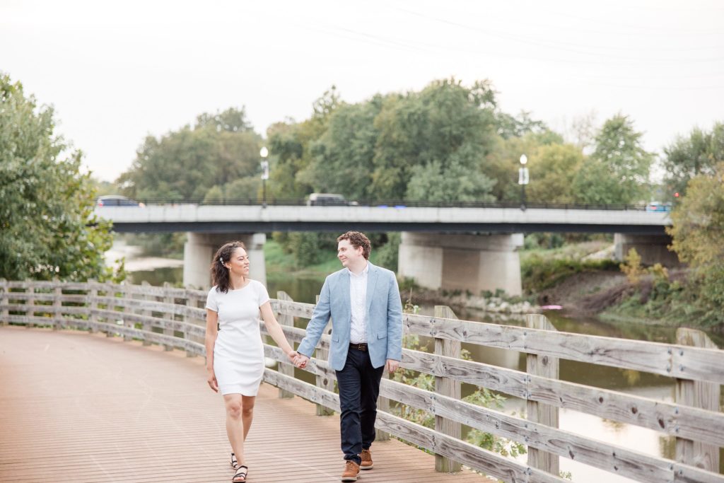 Engagement Photos in Downtown Noblesville, Indiana by Carmel wedding photographer Kaitlin Mendoza Photography