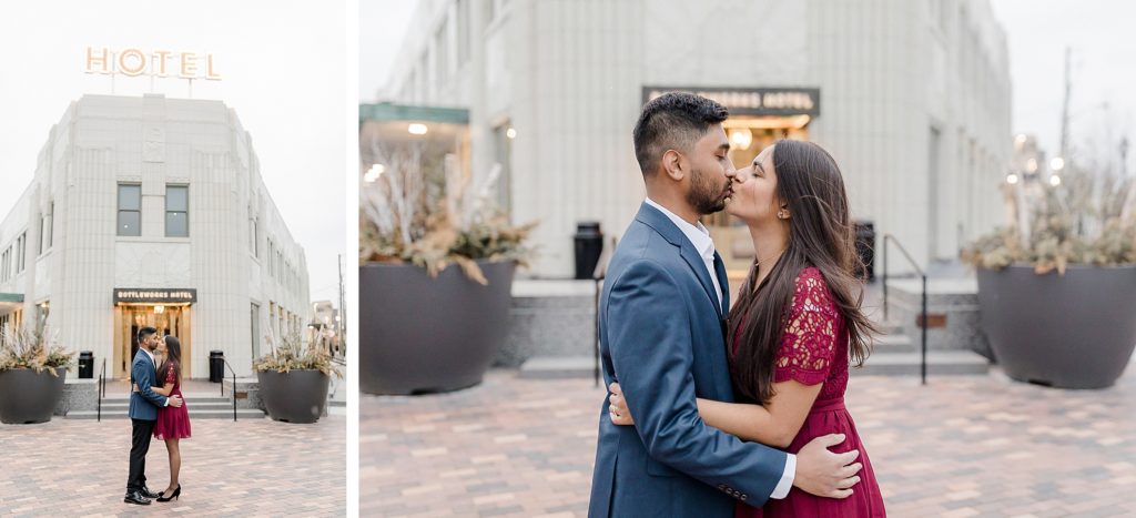 Kaitlin Mendoza Photography captured the engagement photos at The Bottleworks District in Indianapolis for Aditi and Amogh.