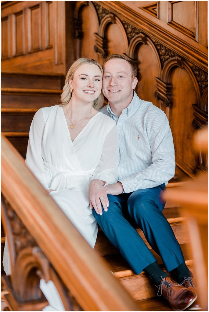 Kaitlin Mendoza Photography captured engagement photos at Laurel Hall in Indianapolis, Indiana for Marie and Will