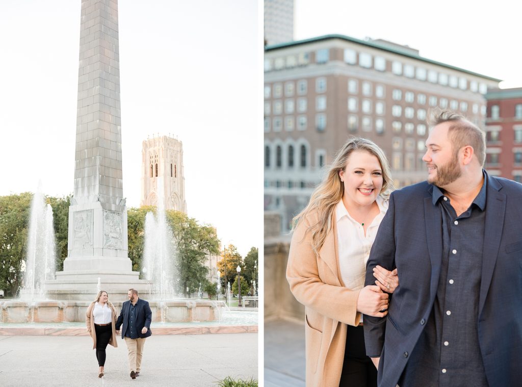 War Memorial is one of the best engagement photo locations in Indianapolis