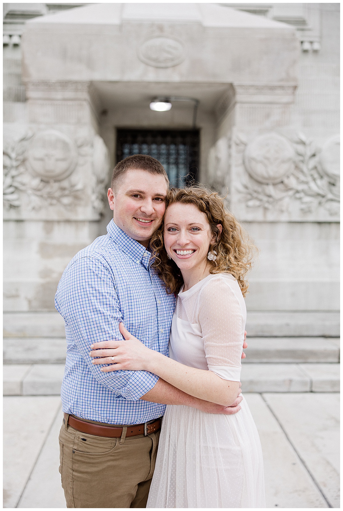 Kaitlin Mendoza Photography captured Monument Circle engagement photos for Sondra and Dylan