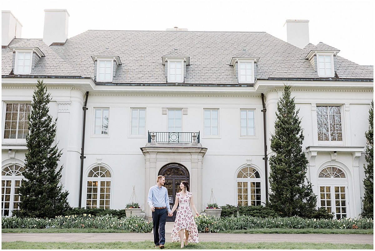 Kaitlin Mendoza Photography photographed Spring Newfields engagement photos in Indianapolis