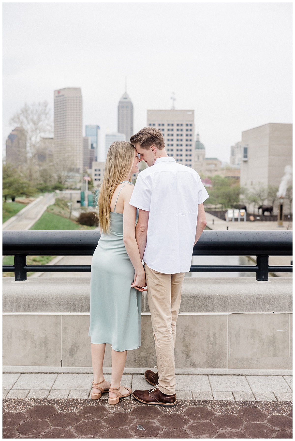 Kaitlin Mendoza Photography captured Downtown Indianapolis Spring engagement photos for Maddie and Austin
