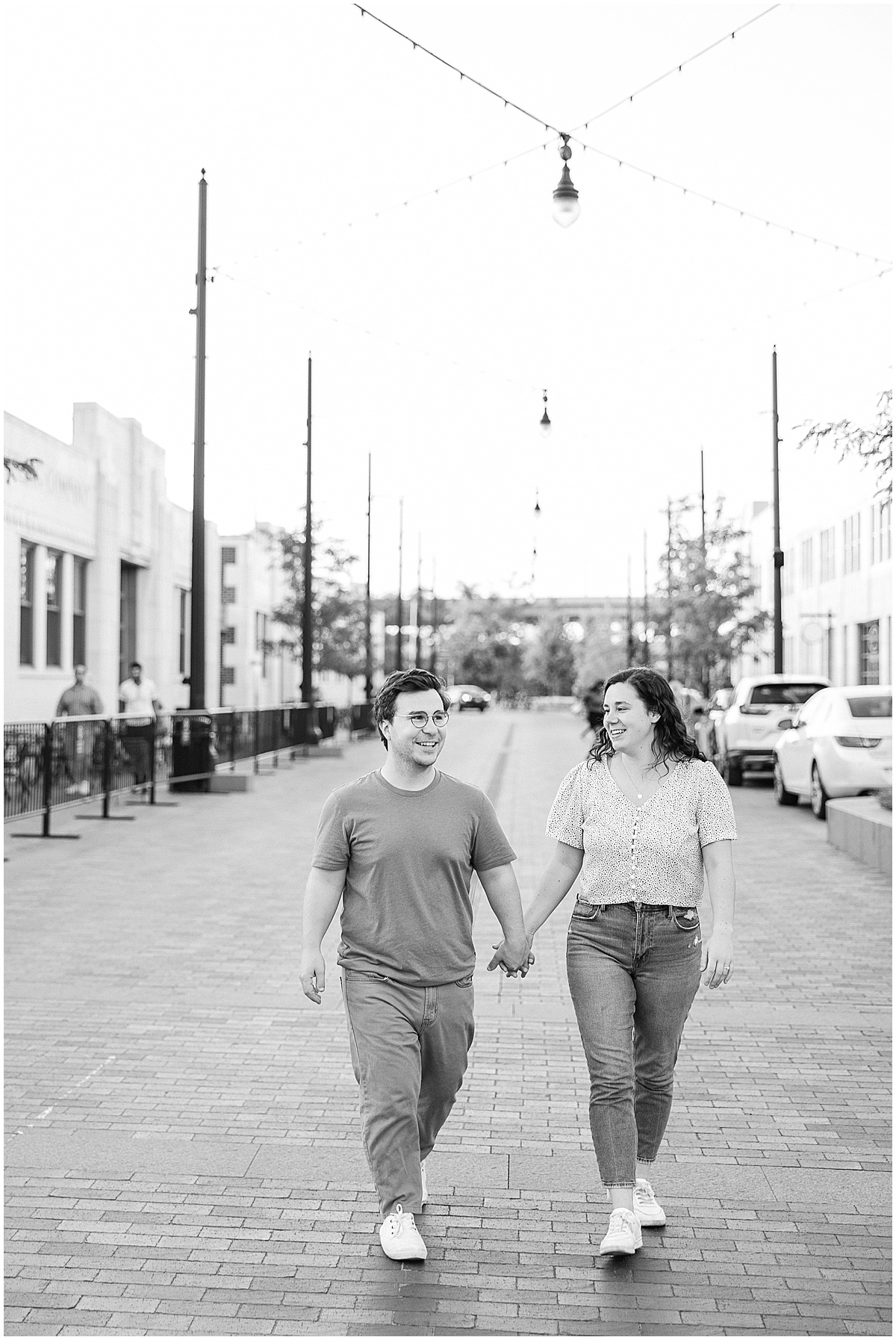 Summer engagement photos in downtown Indianapolis and in the Bottleworks district.