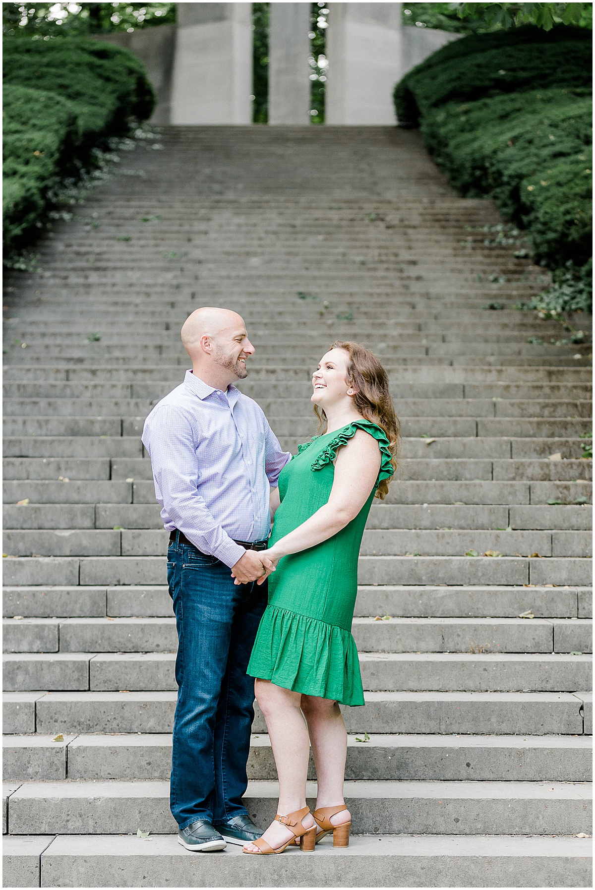 Maura and John’s summer Holcomb Gardens engagement photos in Indianapolis, IN