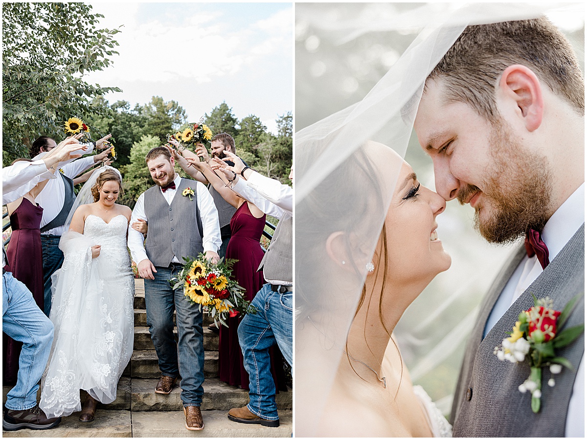 Brittany and Dustin’s fall Sunflower Hill Farms wedding in Augusta, Missouri photographed by Kaitlin Mendoza Photography.