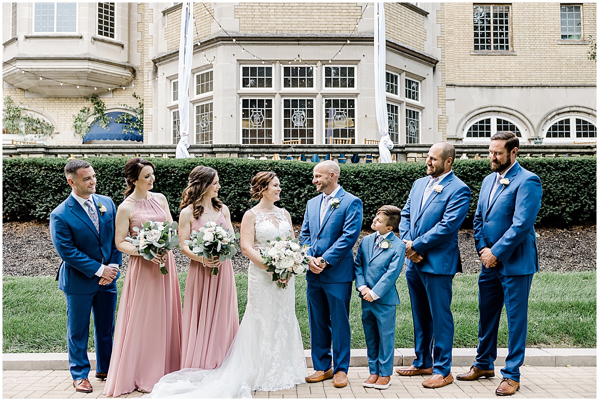 Maura and John’s Laurel Hill wedding photos in Indianapolis, IN boast classic details at an elegant venue.