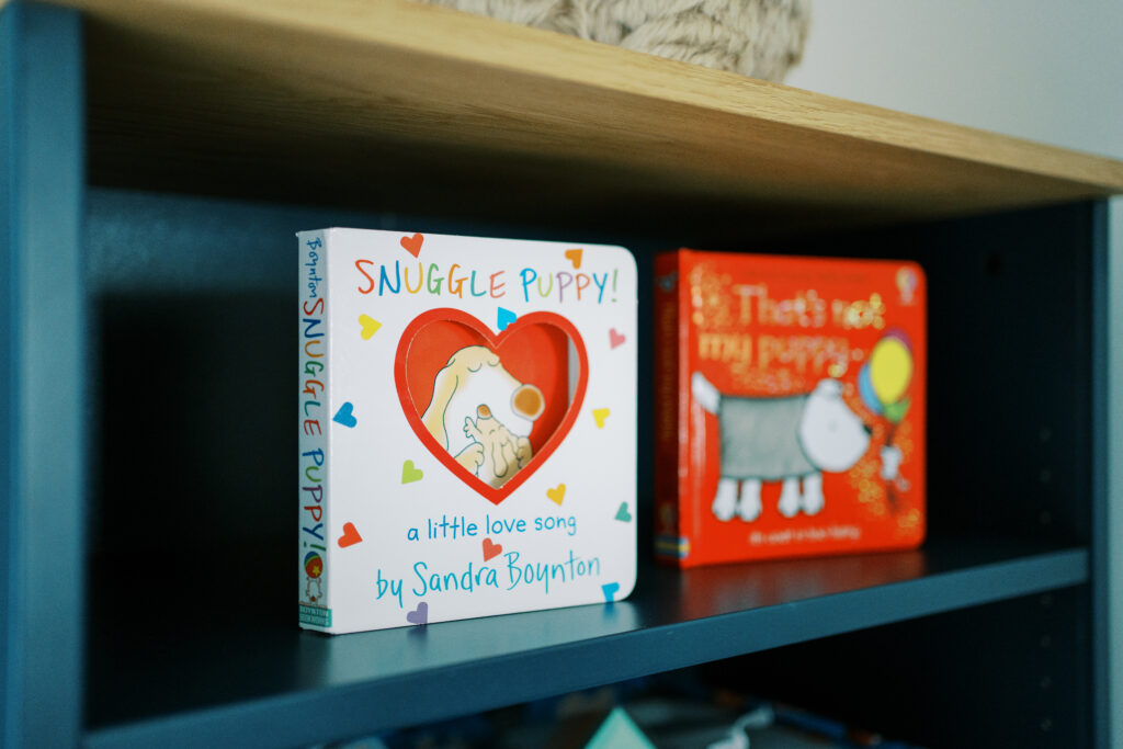 shelf of books at the Indianapolis library
