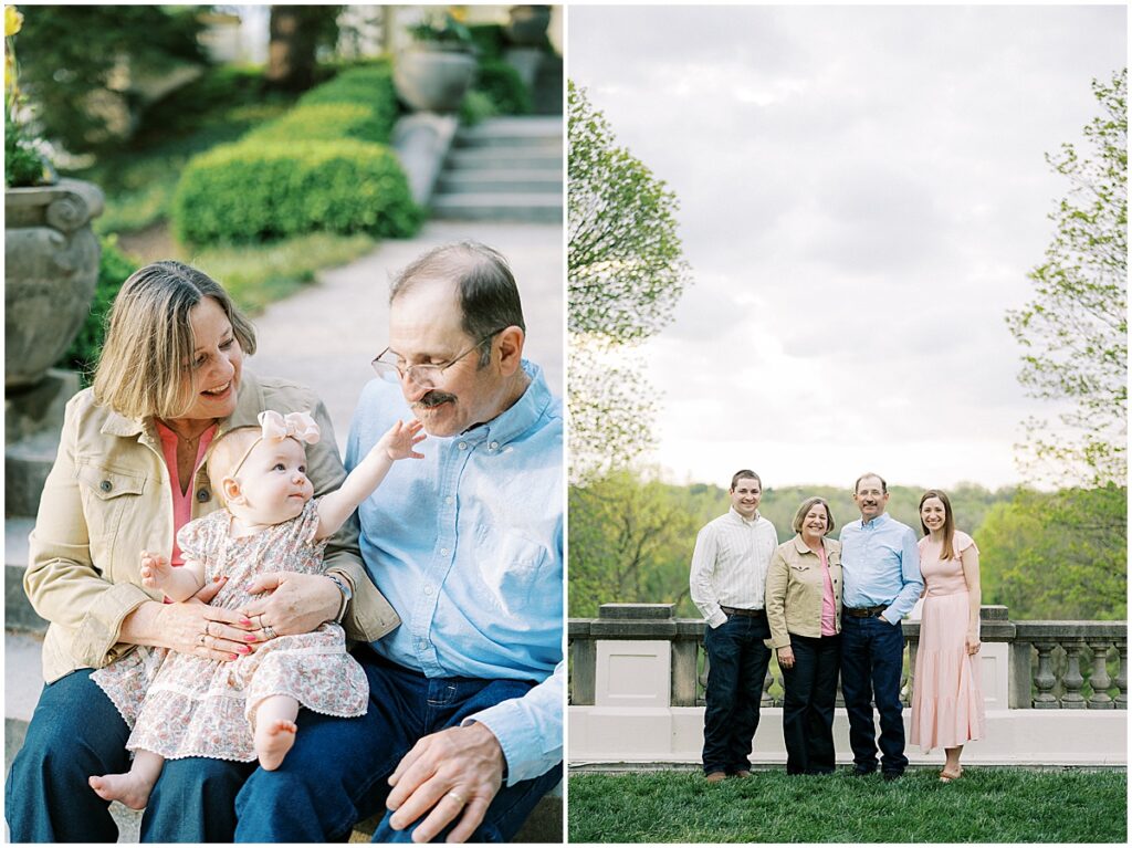 Kaitlin Mendoza Photography captures extended family photos in Indianapolis, Indiana at Newfields