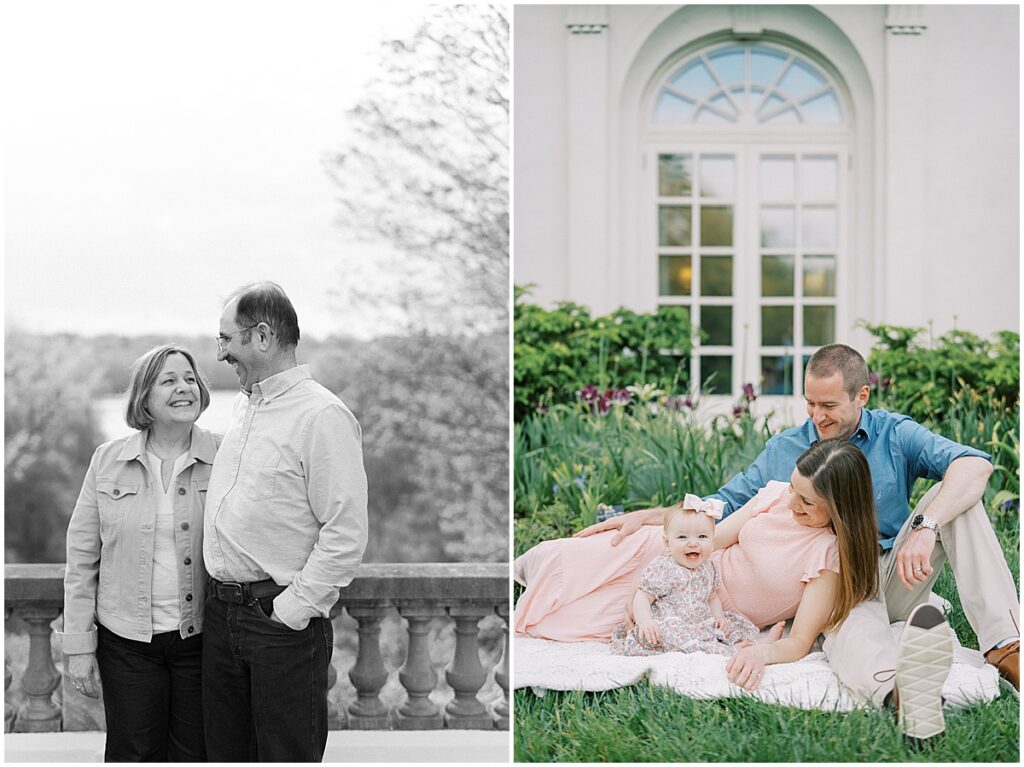 Kaitlin Mendoza Photography captures extended family photos in Indianapolis, Indiana at Newfields