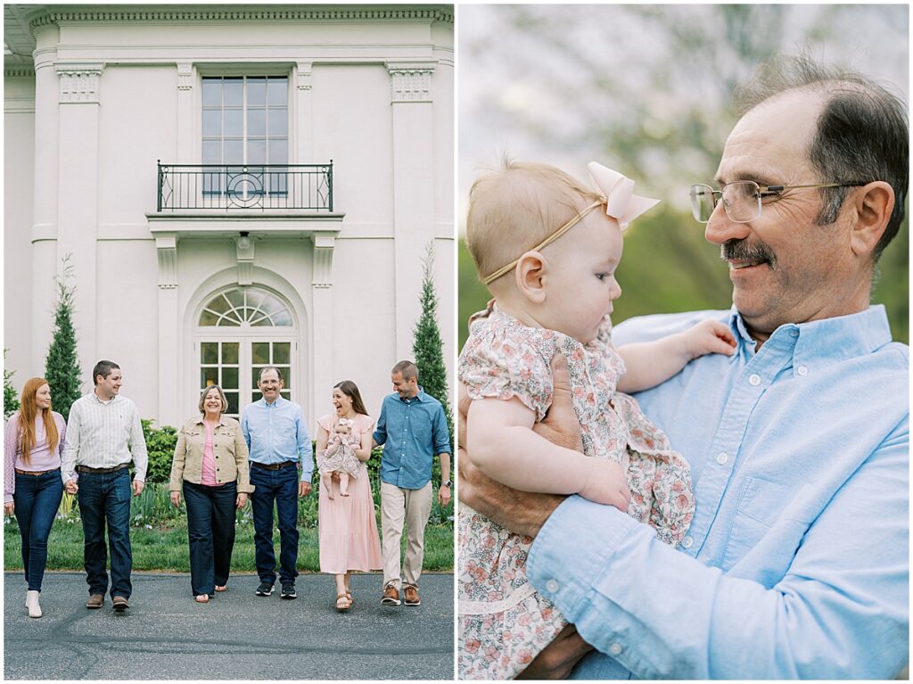 Kaitlin Mendoza Photography captures extended family photos in Indianapolis, Indiana at Newfields