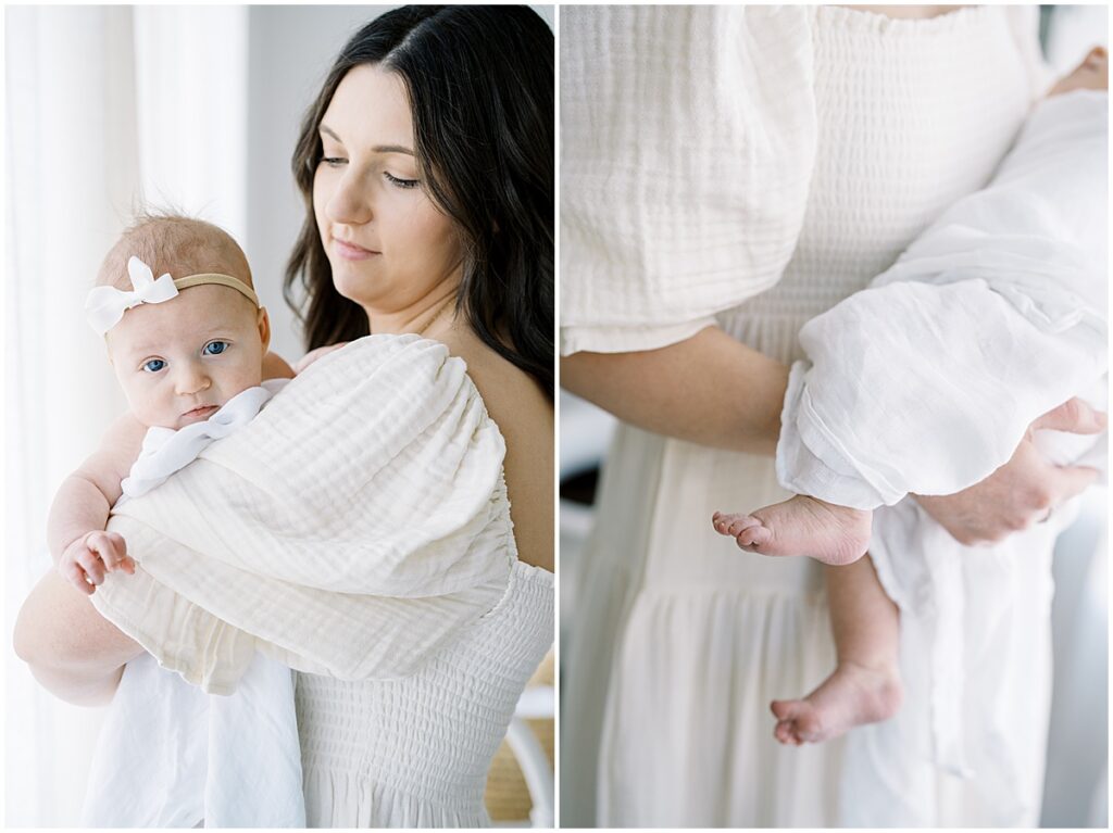 Kaitlin Mendoza Photography captures studio newborn photography in Indianapolis, Indiana for mom and baby