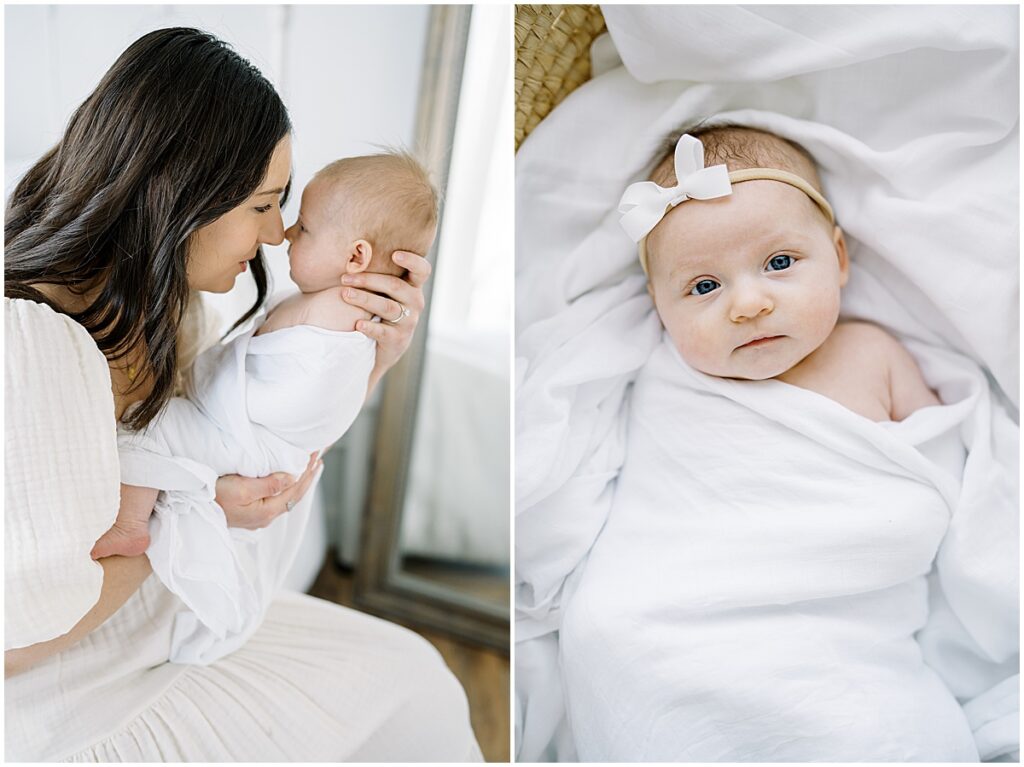 Kaitlin Mendoza Photography captures studio newborn photography in Indianapolis, Indiana for mom and baby