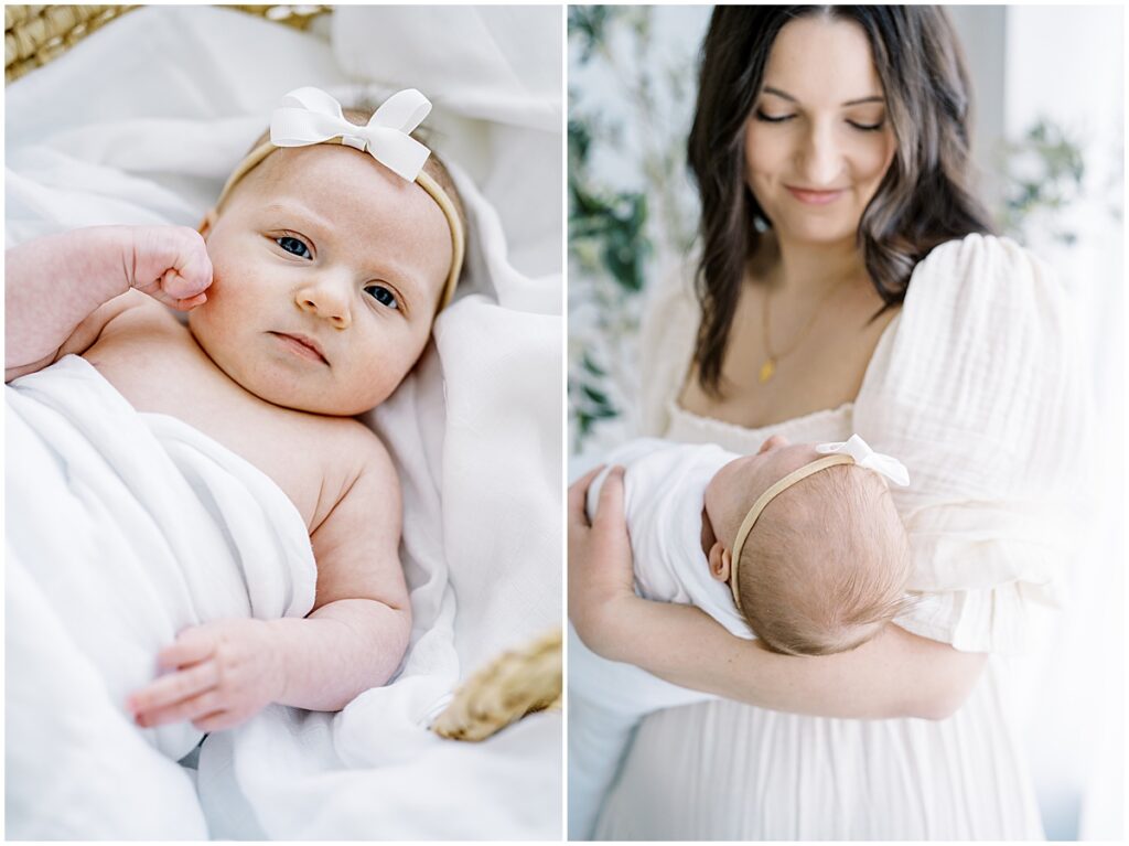 Kaitlin Mendoza Photography captures studio newborn photography in Indianapolis, Indiana for mom and baby