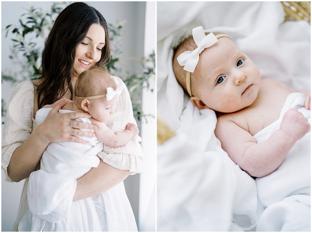 Kaitlin Mendoza Photography captures studio newborn photography in Indianapolis, Indiana for mom and baby