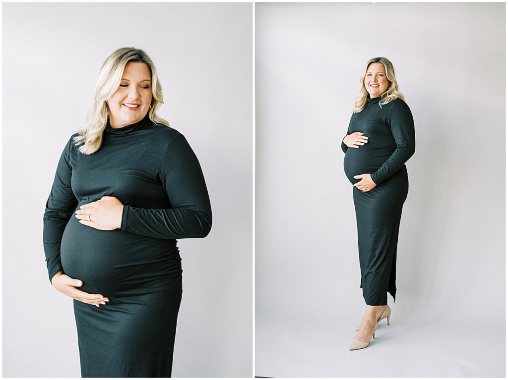 Kaitlin Mendoza Photography photographed Lauren’s studio maternity photos in Indianapolis, Indiana.