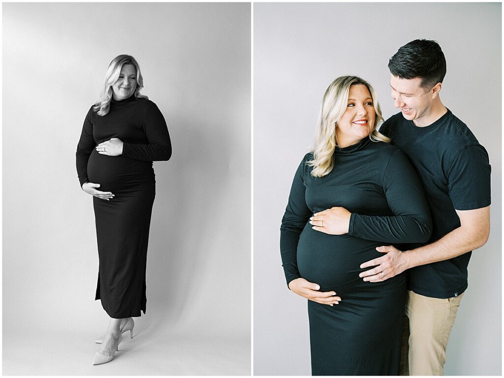 Kaitlin Mendoza Photography photographed Lauren’s studio maternity photos in Indianapolis, Indiana.