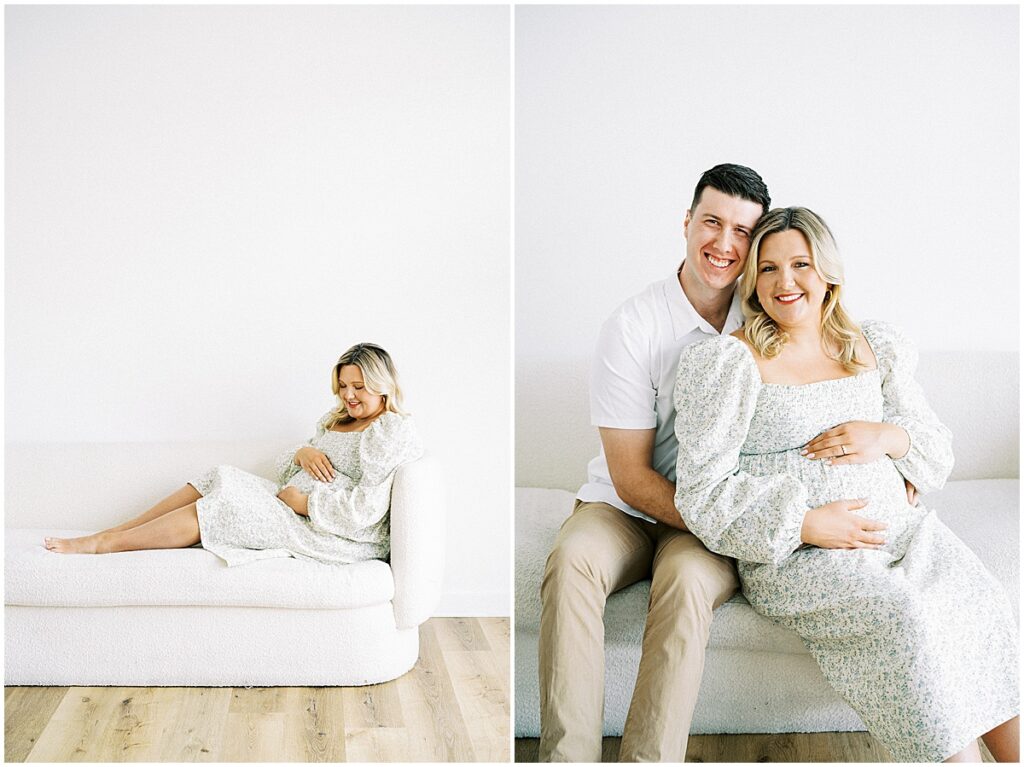 Kaitlin Mendoza Photography photographed Lauren’s studio maternity photos in Indianapolis, Indiana.