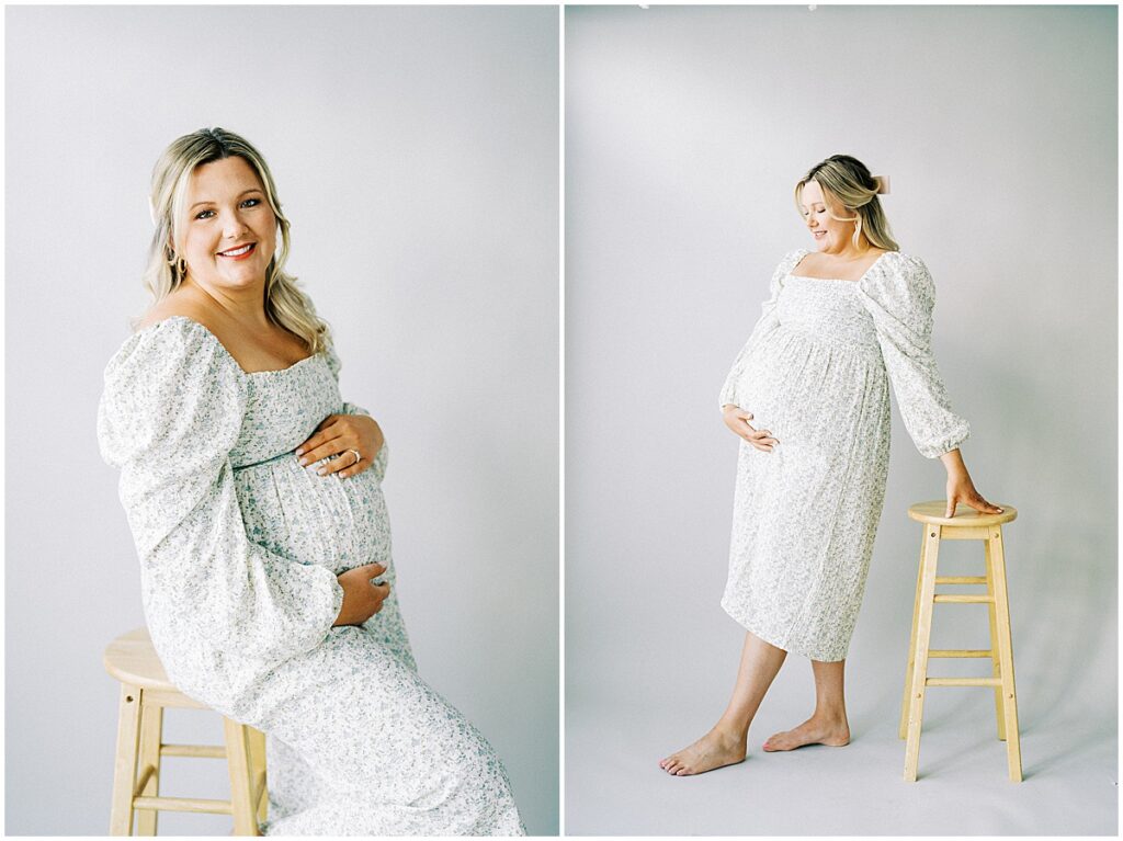 Kaitlin Mendoza Photography photographed Lauren’s studio maternity photos in Indianapolis, Indiana.