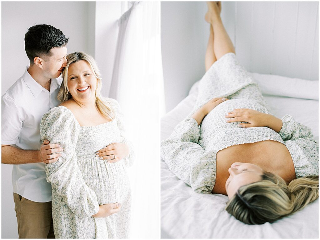 Kaitlin Mendoza Photography photographed Lauren’s studio maternity photos in Indianapolis, Indiana.