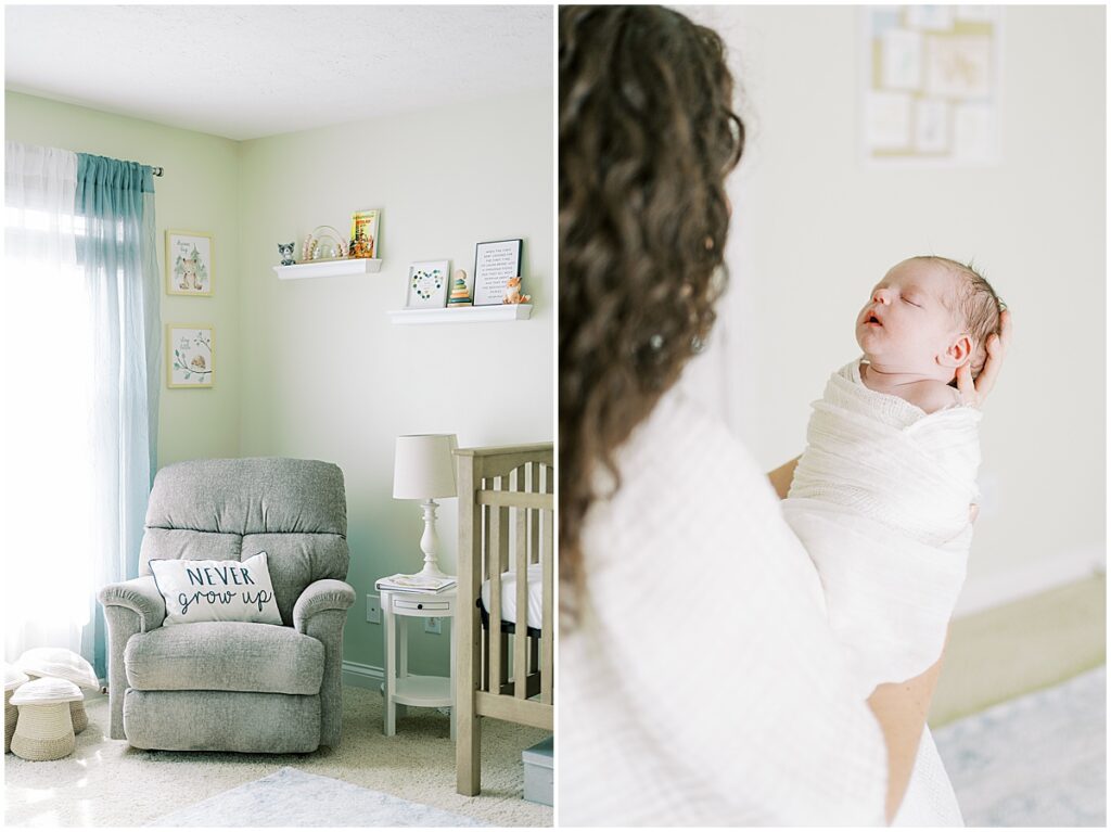 Kaitlin Mendoza is a Carmel, Indiana newborn photographer who took photos of Evie and her first time parents in their home.