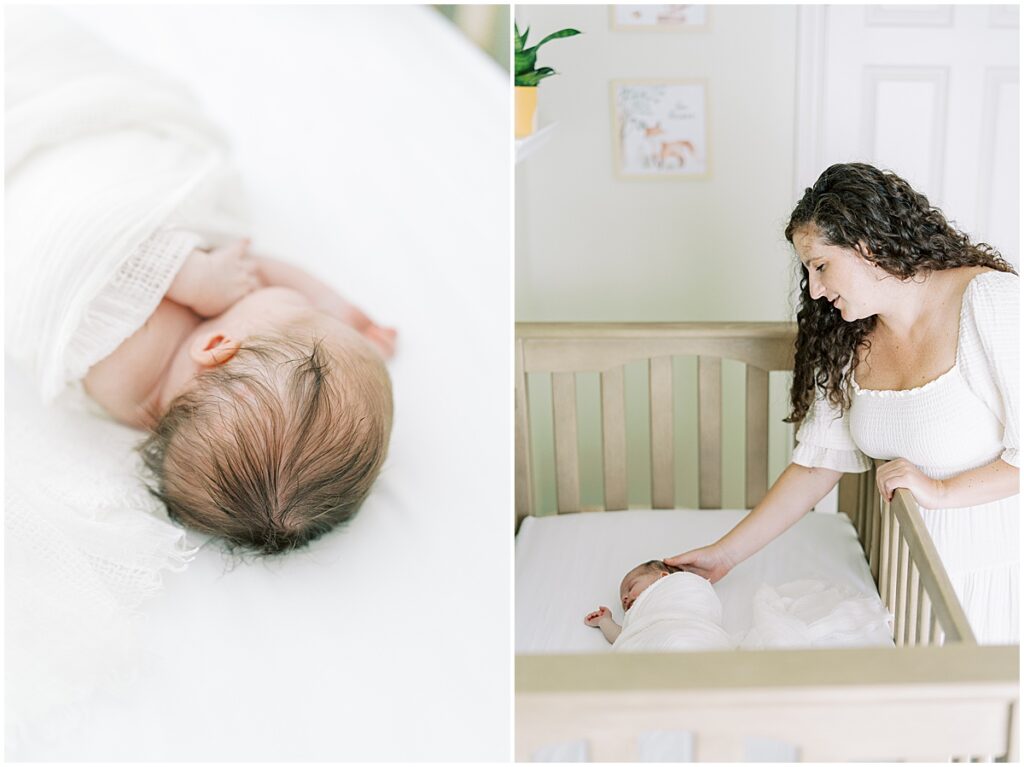 Kaitlin Mendoza is a Carmel, Indiana newborn photographer who took photos of Evie and her first time parents in their home.