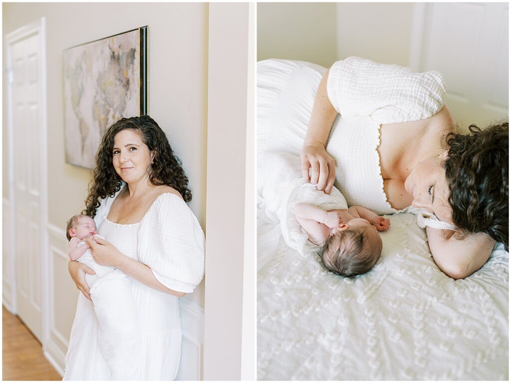 Kaitlin Mendoza is a Carmel, Indiana newborn photographer who took photos of Evie and her first time parents in their home.