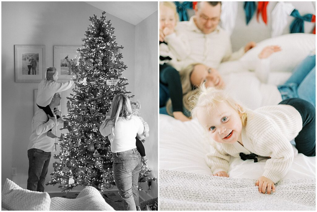 Kaitlin Mendoza is an in-home Indianapolis family photographer that captured holiday magic and moments with The Smith family.