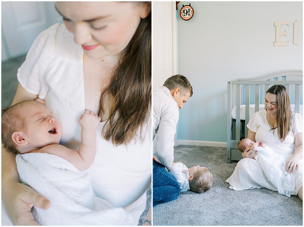 Kaitlin Mendoza is an in-home Indianapolis newborn photographer who took photos of Eli and this adorable family of four.