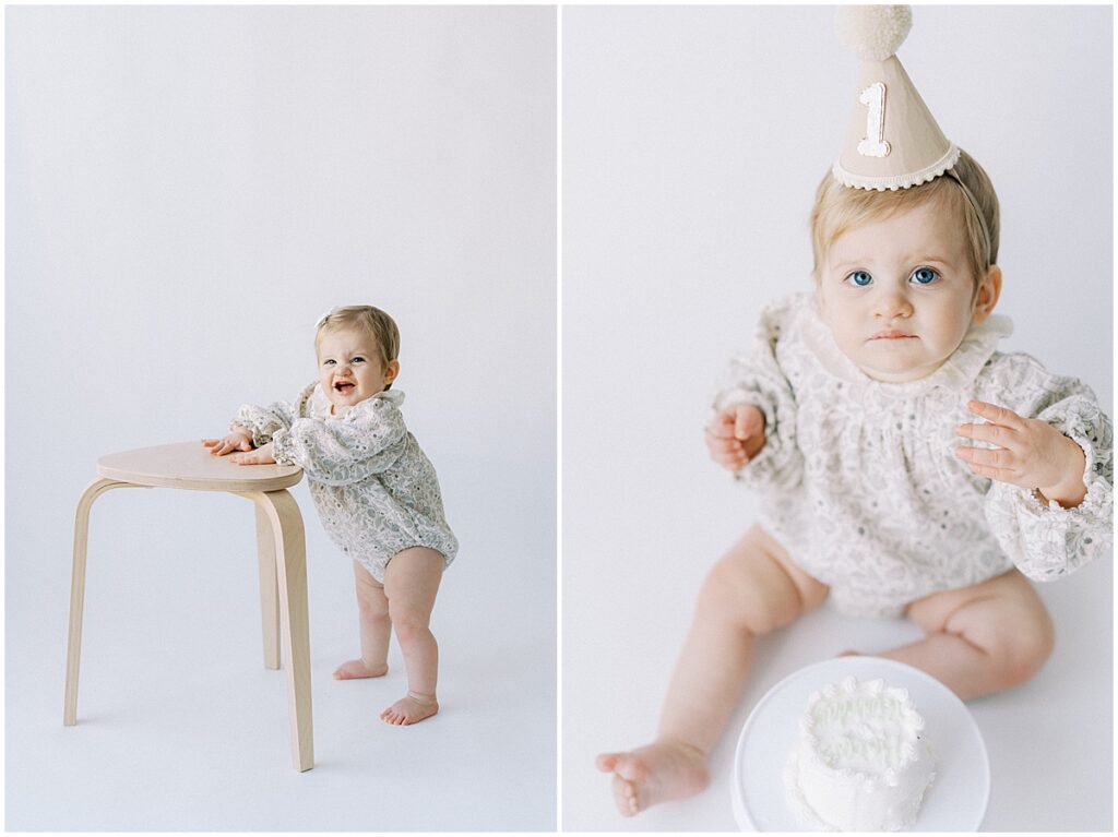 Kaitlin Mendoza was the studio Indianapolis milestone photographer for Bridget’s one year photo session.