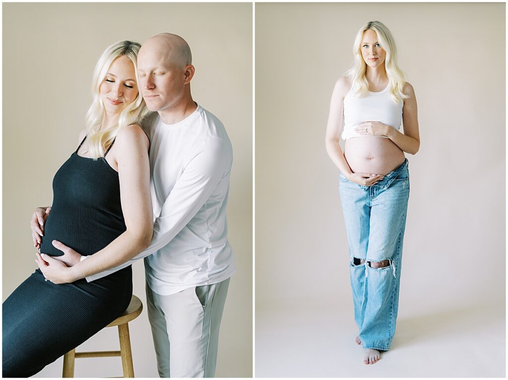 Kaitlin Mendoza Photography captured intimate maternity photos in Indianapolis for glowing mama-to-be.