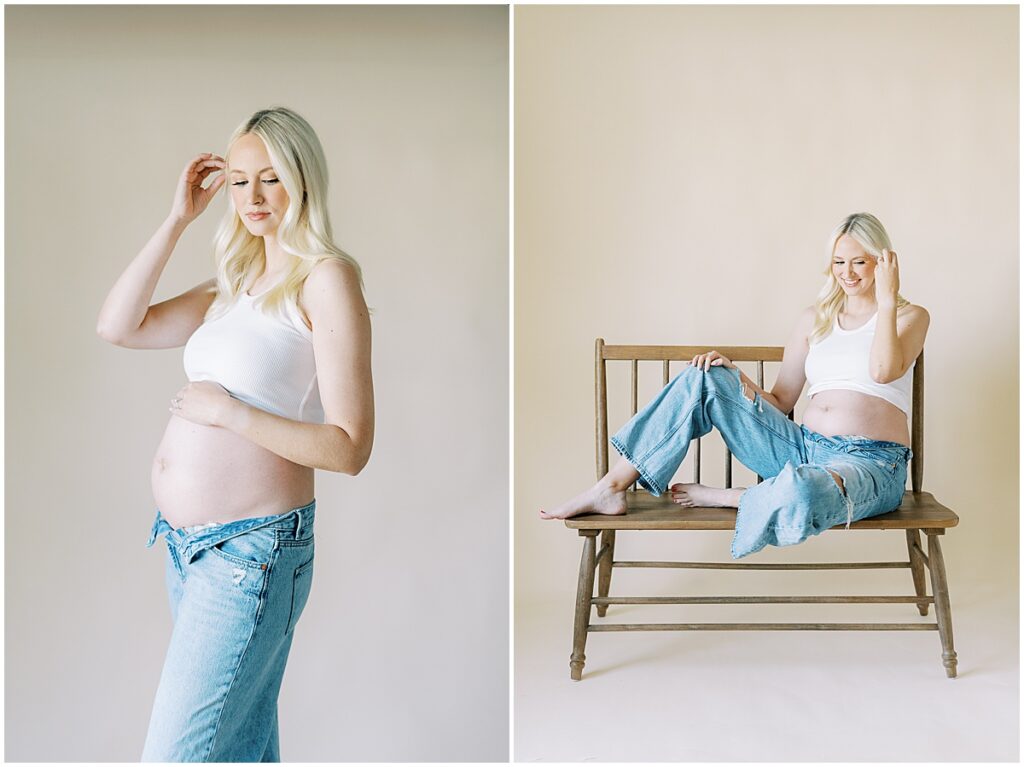 Kaitlin Mendoza Photography captured intimate maternity photos in Indianapolis for glowing mama-to-be.