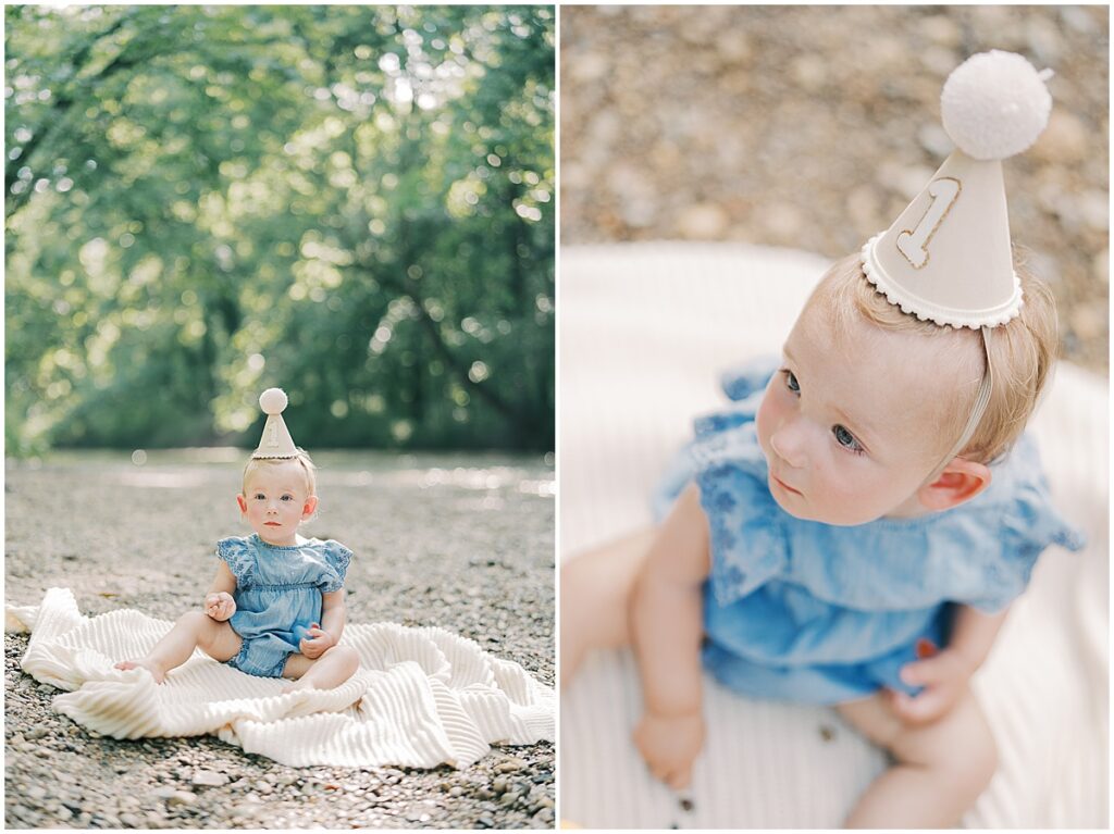 Kaitlin Mendoza is a Carmel, Indiana family photographer who captured a family and 1 year milestone photo session at Flowing Well Park.