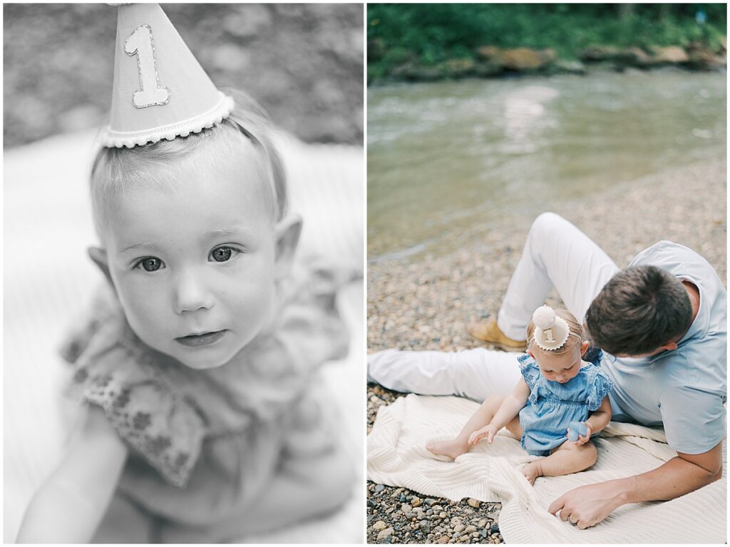 Kaitlin Mendoza is a Carmel, Indiana family photographer who captured a family and 1 year milestone photo session at Flowing Well Park.