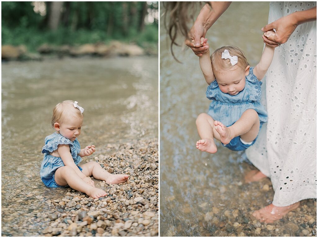 Kaitlin Mendoza is a Carmel, Indiana family photographer who captured a family and 1 year milestone photo session at Flowing Well Park.
