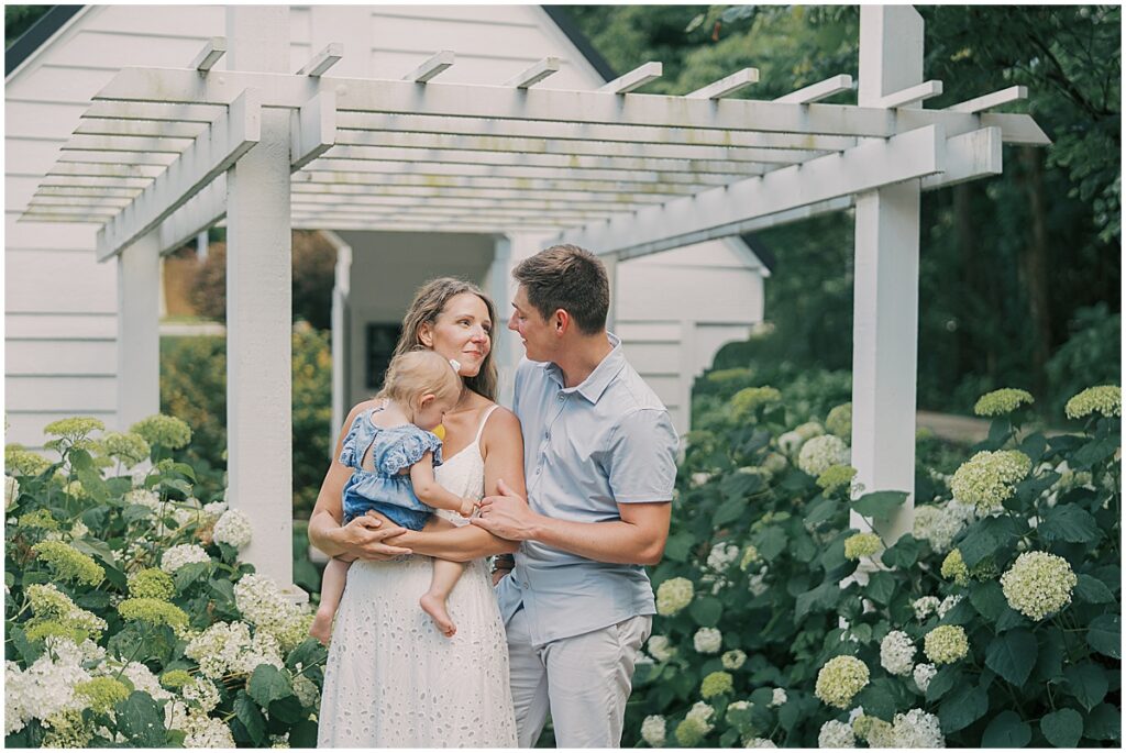 Kaitlin Mendoza is a Carmel, Indiana family photographer who captured a family and 1 year milestone photo session at Flowing Well Park.