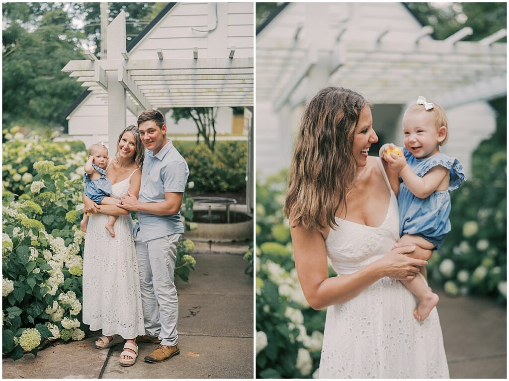 Kaitlin Mendoza is a Carmel, Indiana family photographer who captured a family and 1 year milestone photo session at Flowing Well Park.
