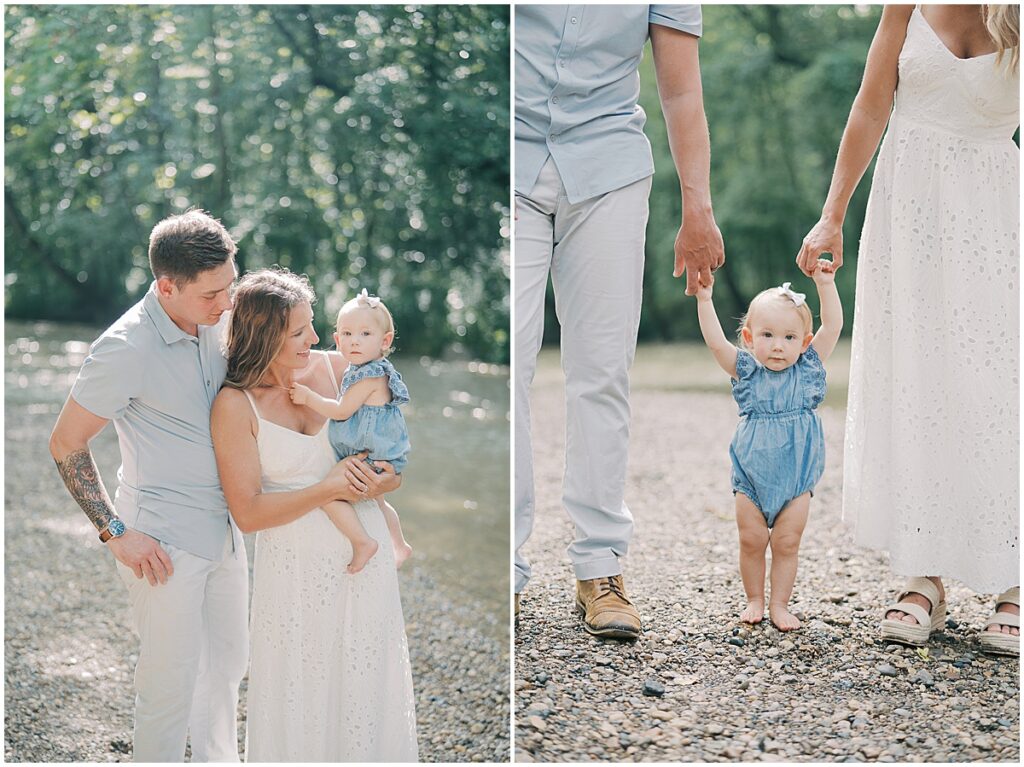 Kaitlin Mendoza is a Carmel, Indiana family photographer who captured a family and 1 year milestone photo session at Flowing Well Park.