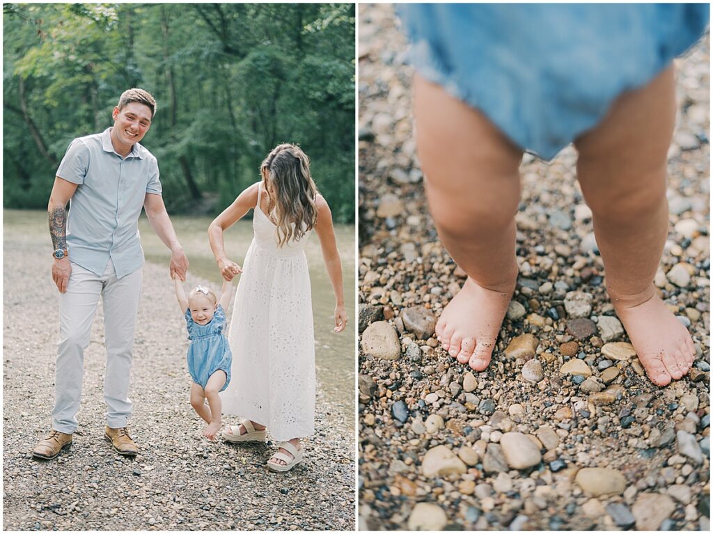 Kaitlin Mendoza is a Carmel, Indiana family photographer who captured a family and 1 year milestone photo session at Flowing Well Park.