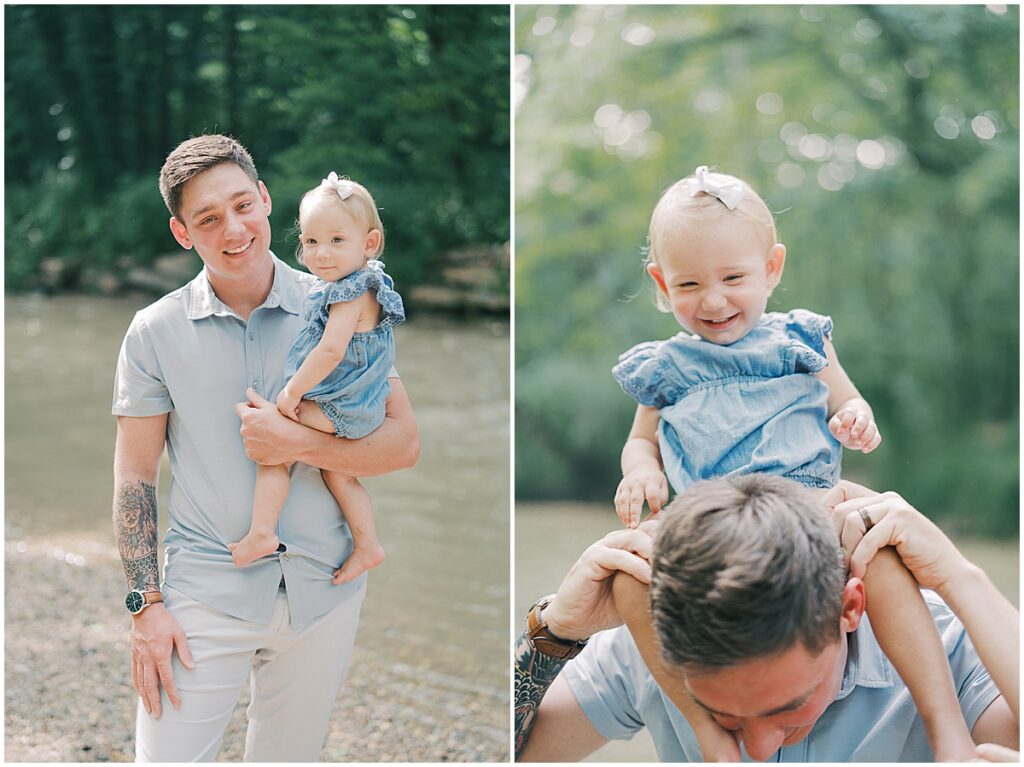 Kaitlin Mendoza is a Carmel, Indiana family photographer who captured a family and 1 year milestone photo session at Flowing Well Park.