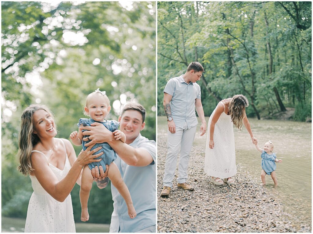 Kaitlin Mendoza is a Carmel, Indiana family photographer who captured a family and 1 year milestone photo session at Flowing Well Park.