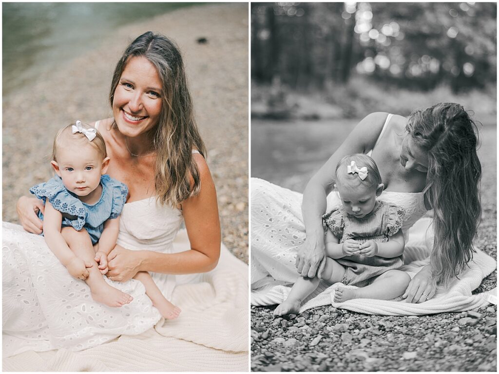 Kaitlin Mendoza is a Carmel, Indiana family photographer who captured a family and 1 year milestone photo session at Flowing Well Park.