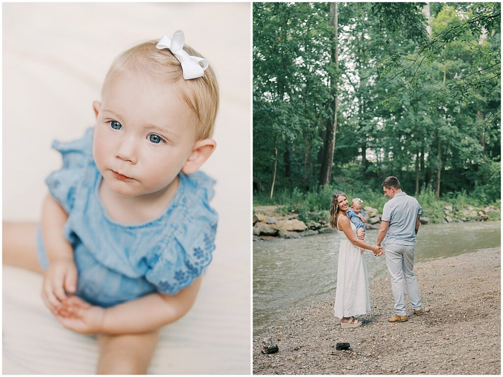 Kaitlin Mendoza is a Carmel, Indiana family photographer who captured a family and 1 year milestone photo session at Flowing Well Park.